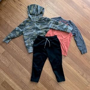 3T Boys cat & jack bundle outfit set black orange green